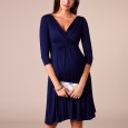 Hot pleated deep V-neck fashion party evening dress maternity dress breastfeeding dress