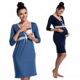 Hot fashion lace lace stitching deep V-neck nursing dress pregnant women pajamas nursing clothes