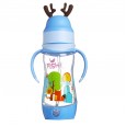 Wide mouth antler buckle bottom bottle PP curved anti-flatulence bottle 300ml nipple bottle