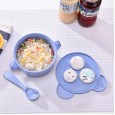 Environmental protection healthy wheat straw children tableware children students breakfast bowl baby tableware with lid bear bowl