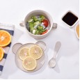 Environmental protection healthy wheat straw children tableware children students breakfast bowl baby tableware with lid bear bowl
