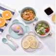 Environmental protection healthy wheat straw children tableware children students breakfast bowl baby tableware with lid bear bowl