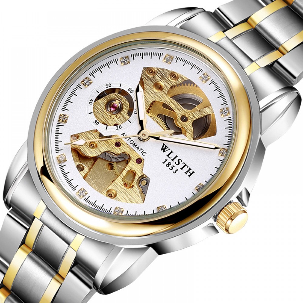 Wallace watch double-sided hollow automatic mechanical watch business luminous belt men's watch casual waterproof watch