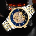 Wallace watch men's automatic mechanical watch waterproof double-sided hollow luminous steel belt fashion trend watch men