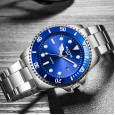 Fashionable personality black blue green water ghost watch luminous waterproof stainless steel belt non-mechanical watch men's watch