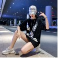 Cartoon sequins short-sleeved t-shirt women's tide spring new loose jacket foreign style bottoming shirt