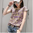 Summer fashion new printed short-sleeved T-shirt women's cotton slim Slim wild half-sleeved shirt shirt tide