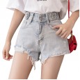 Denim shorts women's summer new high waist wide legs loose and thin outside wearing a hot pants tide