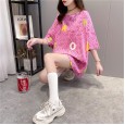 Pure cotton short-sleeved t-shirt skirt female Xia Chaohuo long section large letter half-sleeved shirt