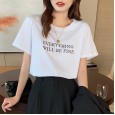 White cotton short-sleeved t-shirt women's new summer loose body hood super fire jacket tide