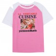 Summer new fashion letter printed short-sleeved T-shirt female off-shoulder contrast color wild shirt
