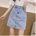 Skirt women's summer new denim short skirt high waist was thin package hip skirt Slim wild a-line skirt tide
