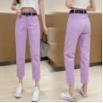 Pants female new summer thin and light straight straight loose super fire cec was thin wild purple jeans tide