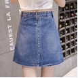 Denim short skirt female spring and summer new slimming skirt skirt irregular high waist mm bag hip a-line skirt type