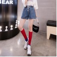 Jeans women's high waist summer new plus size MM women's loose loose thin elastic waist shorts