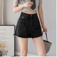 High waist denim shorts women's summer new super fire was thin woolen hot pants wild pants tide