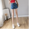 High waist denim shorts women's summer new super fire was thin woolen hot pants wild pants tide