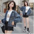 Denim jacket female small fresh and wild spring and autumn new loose loose thin short jacket jacket tide