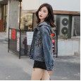 Denim jacket female small fresh and wild spring and autumn new loose loose thin short jacket jacket tide