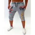 Hot sale autumn new men's cropped trousers sail sail digital printing fashion casual sports pants