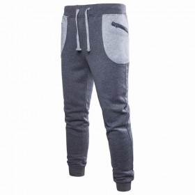 Casual trousers men's autumn and winter new men's blue plus size casual sports hip-hop pants men