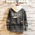 Autumn new men's simple fashion denim jacket jacket trendy wild casual fashion embroidery