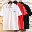 Lapel short-sleeved polo shirt men's plus size loose half-sleeved t-shirt men's comfortable fashion casual