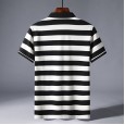 Summer men's fashion casual striped lapel micro-elastic men's POLO shirt short sleeves comfortable