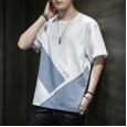 Summer new style-round neck short sleeve t-shirt men trend summer tide brand loose cotton