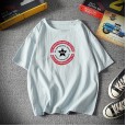 Short-sleeved t-shirt male large size five-point sleeve male loose seven-point sleeve youth popular comfortable fashion