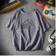 Short-sleeved t-shirt men's plus size five-point sleeve men's loose youth popular comfortable fashion printing