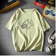 Short-sleeved t-shirt men's plus size five-point sleeve men's loose youth popular comfortable fashion printing