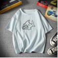 Short-sleeved t-shirt men's plus size five-point sleeve men's loose youth popular comfortable fashion printing