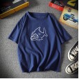 Short-sleeved t-shirt men's plus size five-point sleeve men's loose youth popular comfortable fashion printing