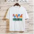 Summer new casual short-sleeved men's loose letter printing large size fashion