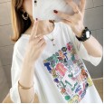 Summer new style large size women's cartoon printed short-sleeved T-shirt student casual bottoming ladies shirt