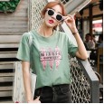 Fine cotton round neck short sleeve t-shirt female summer new large size women's tide loose student ladies top