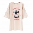 Summer new loose large size women's student jacket tide half-sleeved round neck printed short-sleeved T-shirt female