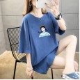 Summer new loose large size women's round neck short sleeve cotton t-shirt women