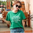 Summer new large size women's loose short-sleeved t-shirt female printing solid color student female shirt tide