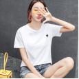 Summer new loose large size women's solid color letter printed shirt short-sleeved T-shirt women's tide