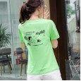 Summer new loose large size women's solid color letter printed shirt short-sleeved T-shirt women's tide
