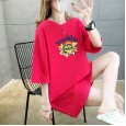Summer new large size women's short-sleeved t-shirt women's tide solid color printing student shirt bottoming