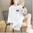 Fine cotton round neck short-sleeved t-shirt female summer  