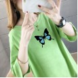 Fine cotton round neck short-sleeved t-shirt female summer  